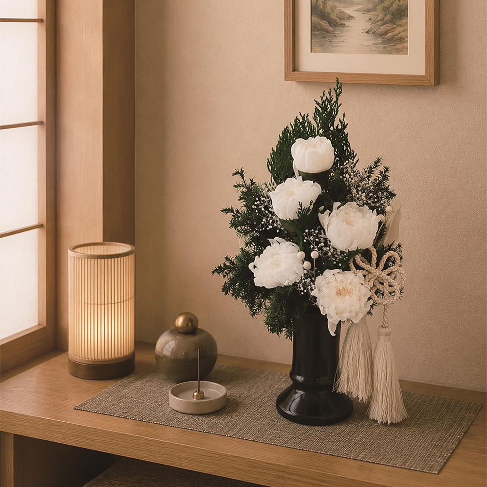 プリザーブド供花「白妙の祈り」