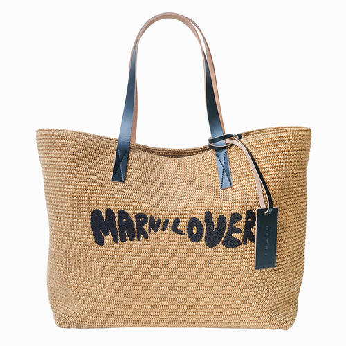MARNI LOVER刺繍入りラフィアバッグ