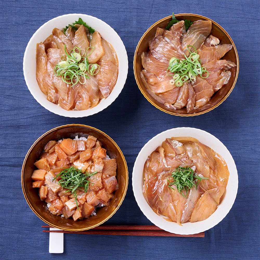 若狭の漬け丼（真鯛、サーモン、ミックス）食べ比べセット