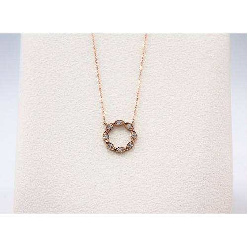 K18ピンクゴールドダイヤモンドペンダント