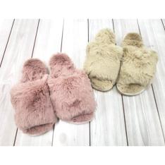 ファー前開きタイプスリッパMサイズ2足セットC