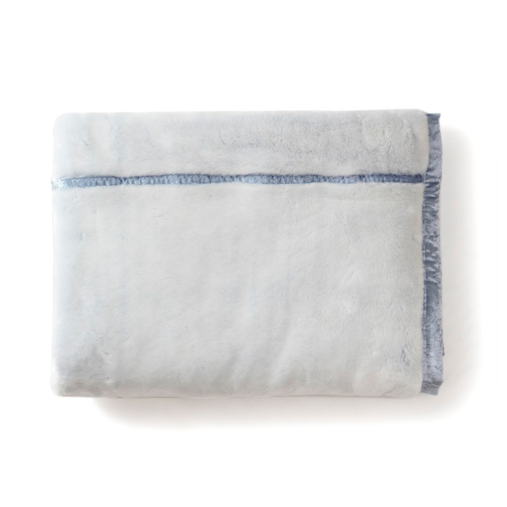 ニューマイヤーアクリル毛布（毛羽部分）ブルー