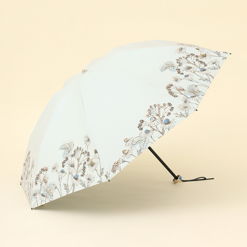 ボタニカル箔プリント 婦人晴雨兼用傘（折りたたみ）