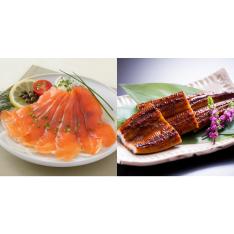 鰻楽うなぎ蒲焼切身・中村屋スモークサーモン詰合せ