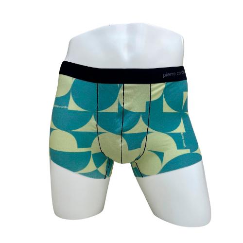 幾何柄＆ロゴ ボクサーパンツ 前閉じ M→L