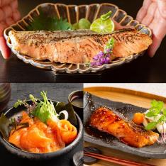鮭の焼き魚二種(西京焼・照焼)と昆布〆ギフト(3種5pc)