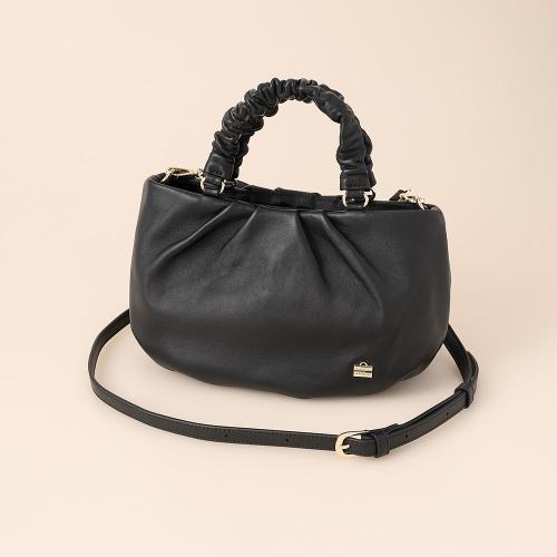 シープレザーギャザーハンドル2wayラウンドトートバッグ