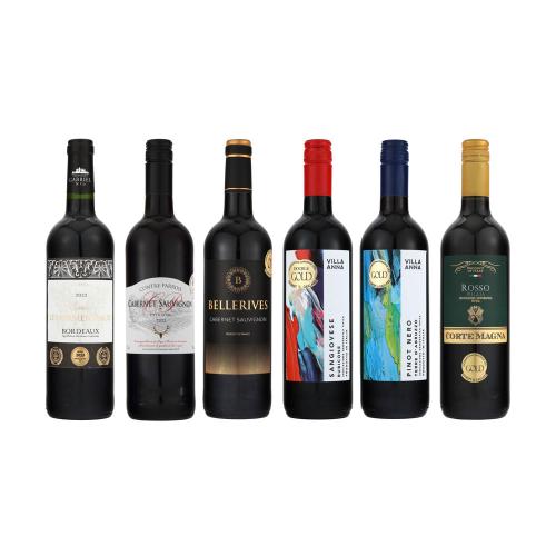 フランス・イタリア赤ワイン金賞受賞飲み比べ6本セット（TPS-TKFI6） 福袋