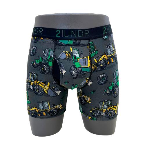 ホイールローダー柄 6インチ 前開きボクサーパンツ S→L