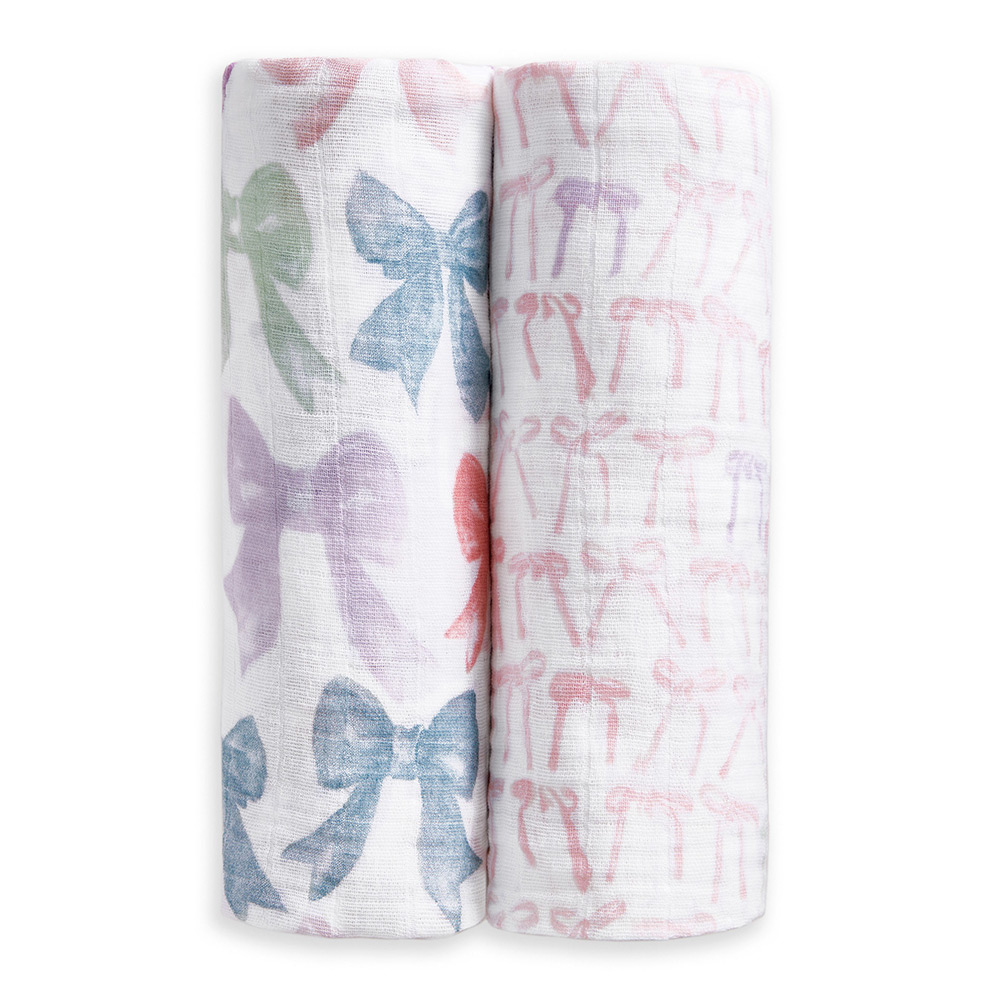 おくるみスワドル リボン オーガニック 2枚