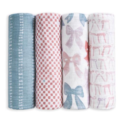 おくるみスワドル リボン オーガニック 4枚