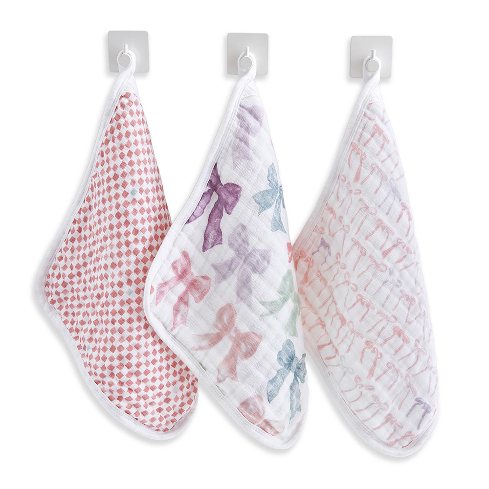 ウォッシュクロス リボン オーガニック 3枚