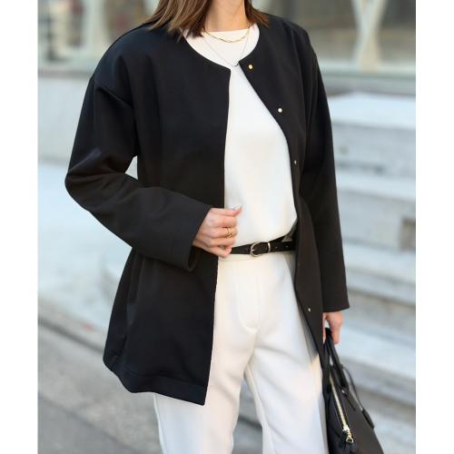 ＜Emma Taylor（エマテイラー）＞ダンボールノーカラーミドルコート