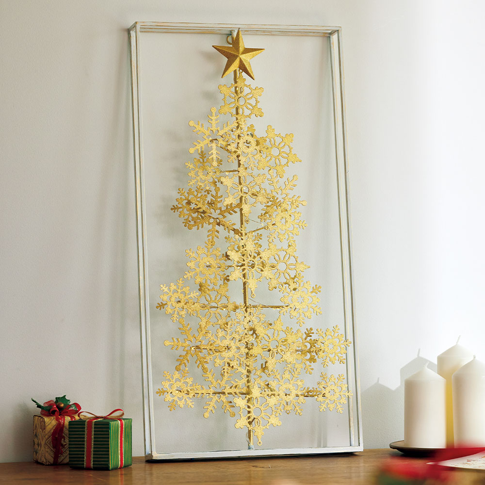 LEDライト付ゴールドスノーツリー