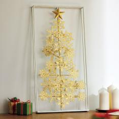 LEDライト付ゴールドスノーツリー