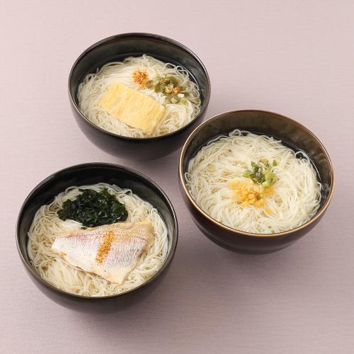【敬老の日】菊乃井にゅうめん3種詰合せ（鯛2・湯葉2・鶏塩2）計6個（敬老の日掛け紙付）
