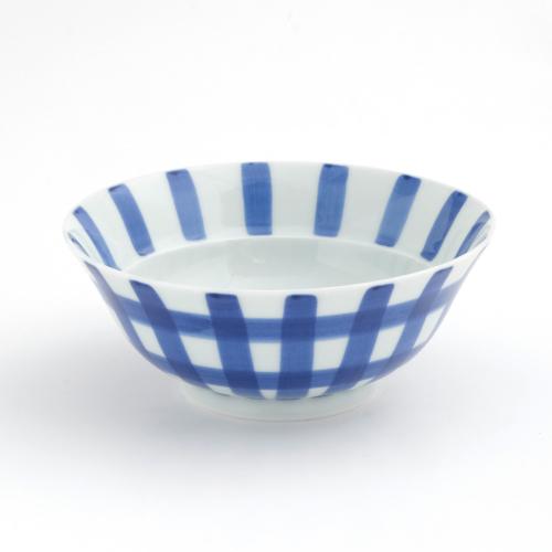 のっけ茶碗 格子 青