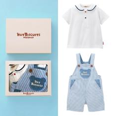 セーラー襟Tシャツ＆オーバーオールセット 80cm→90cm