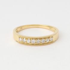 K18ダイヤ一文字リング｢エイトブリリアント｣