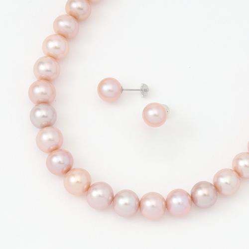 淡水パールネックレス・ピアス2点セット