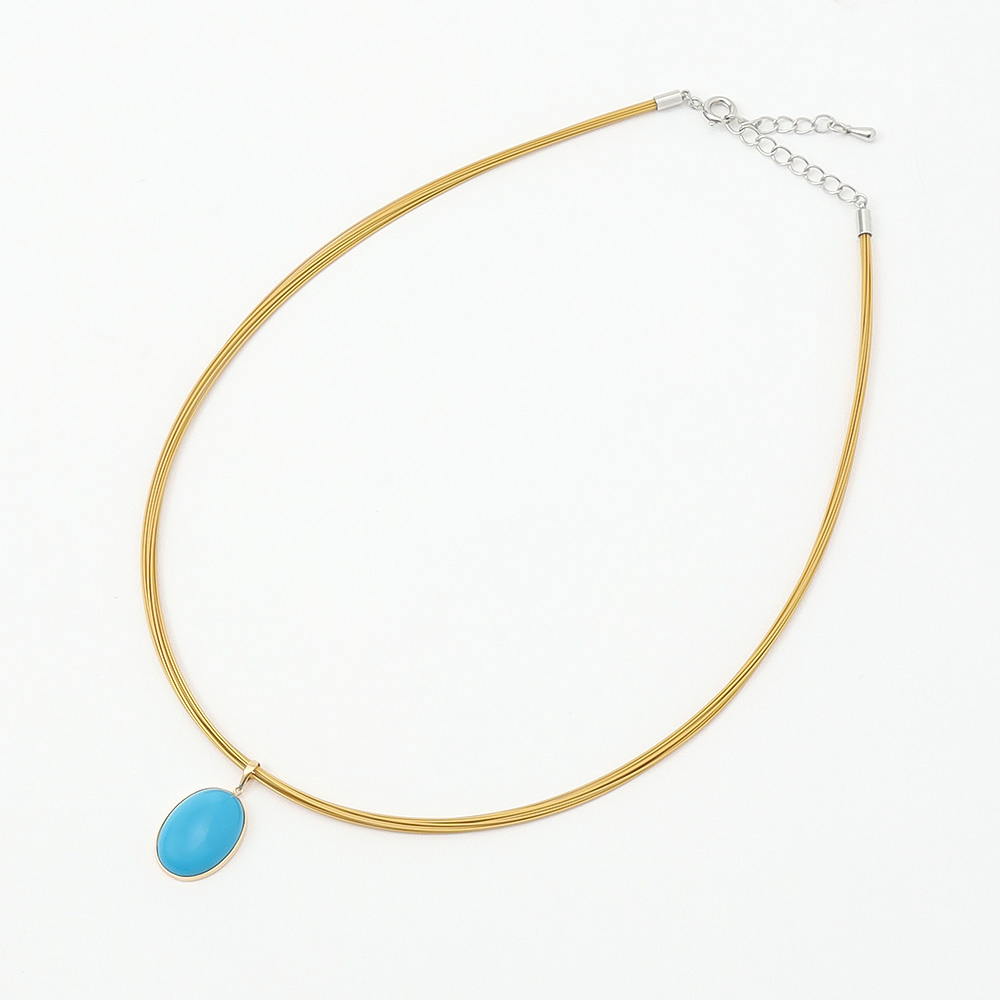 K18トルコ石9ctペンダント