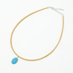 K18トルコ石9ctペンダント