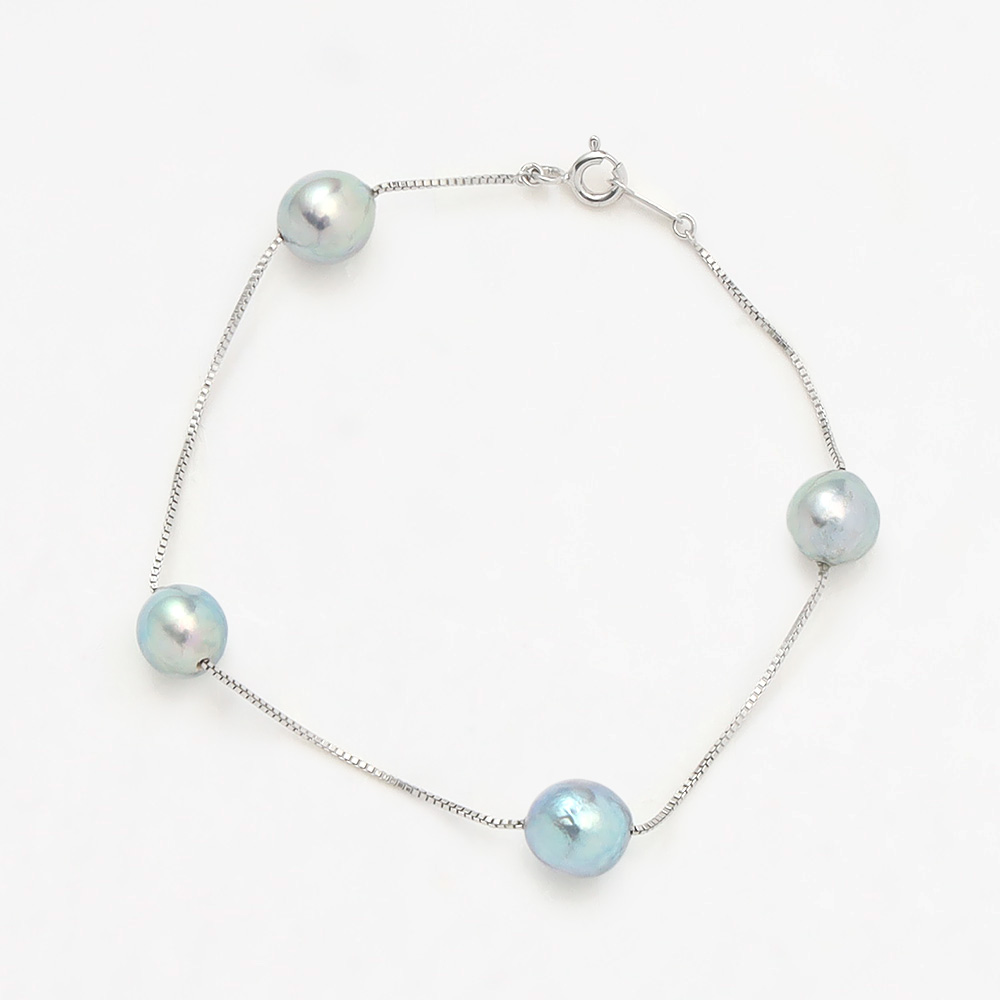 ナチュラルグレーアコヤ真珠ブレスレット