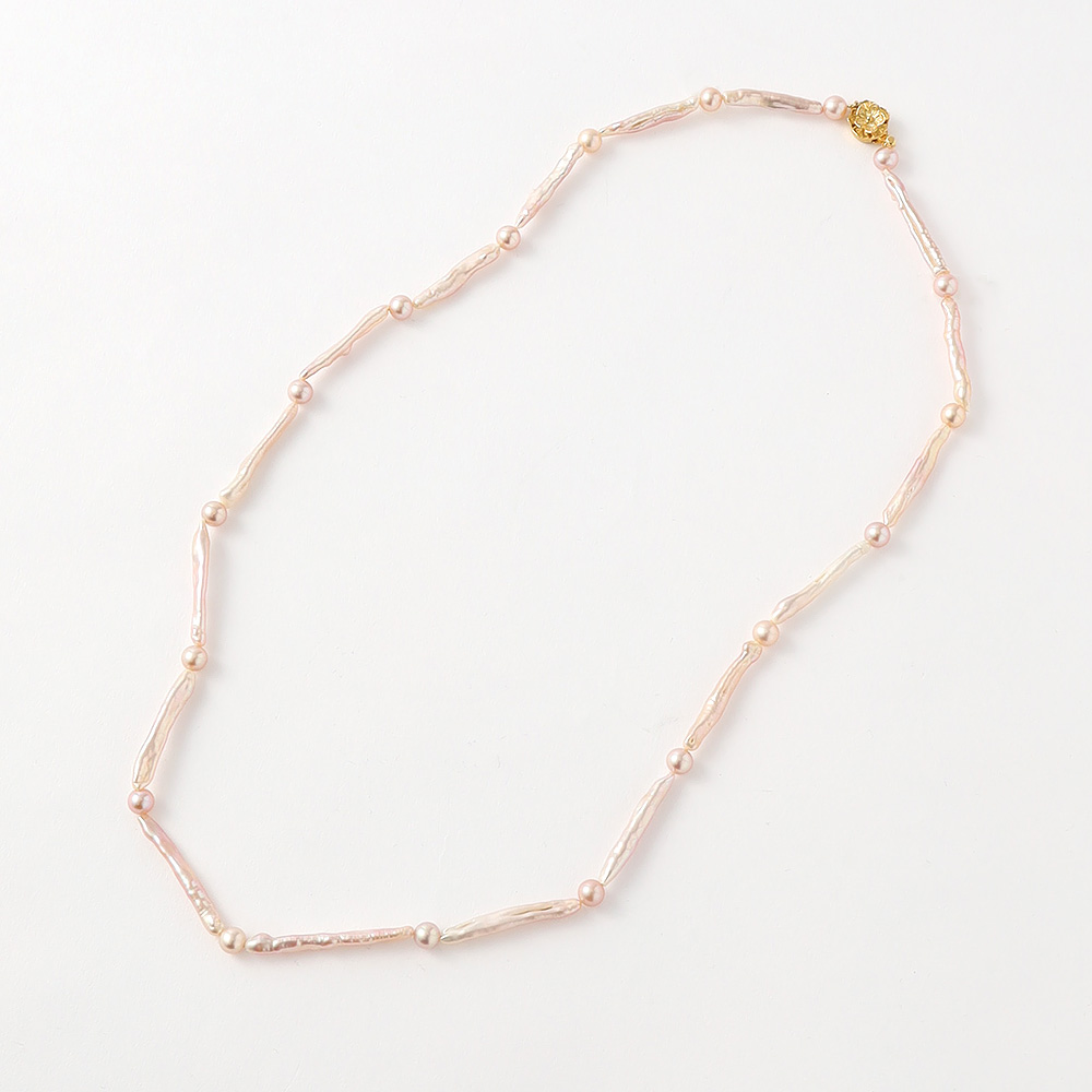 淡水パールネックレス（ピンク系）
