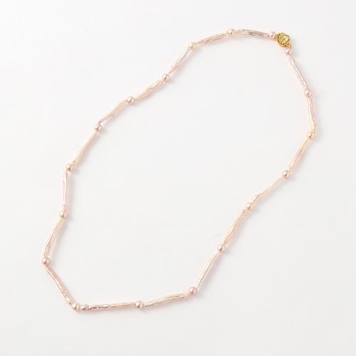 淡水パールネックレス（ピンク系）