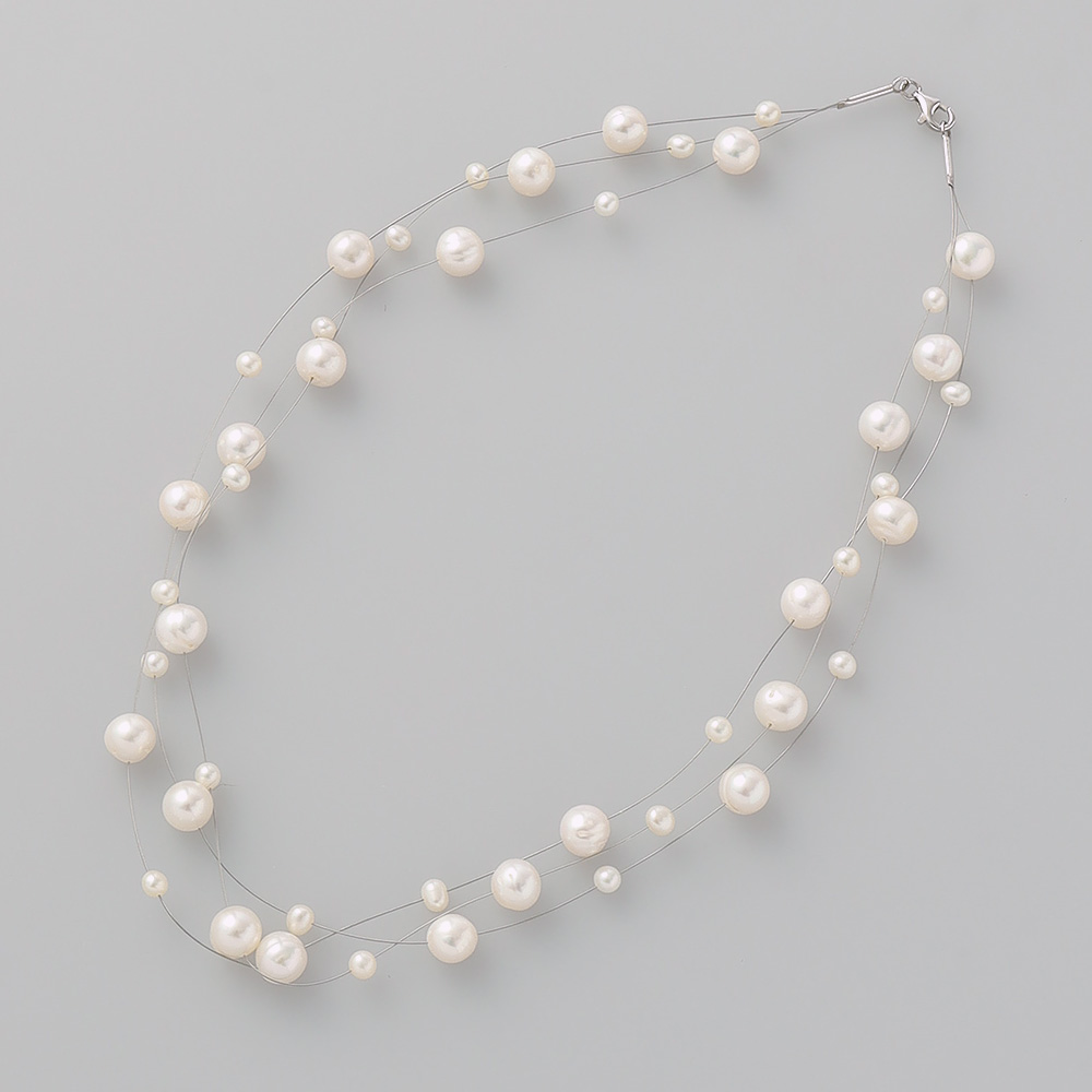 淡水パールインビジブルネックレス