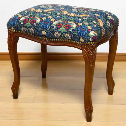 ＜ファブリックバイベストオブモリス＞スツール　ブルー系