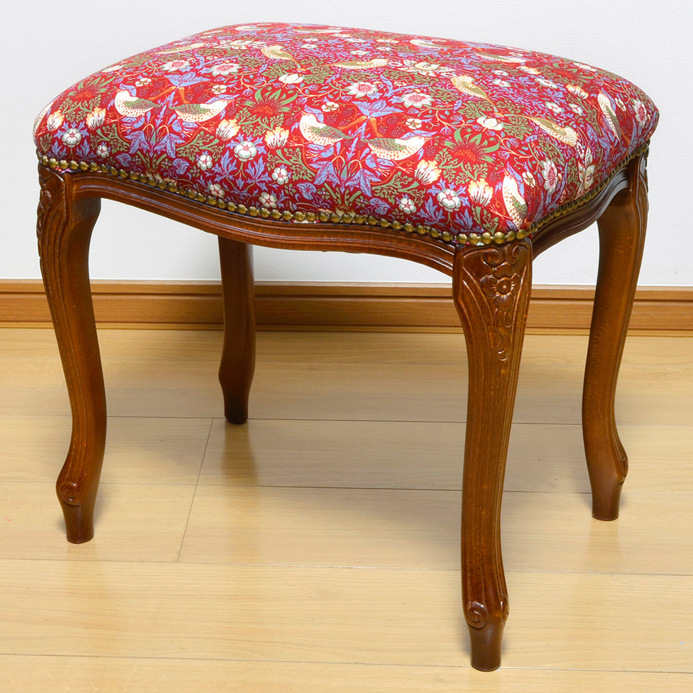 ＜ファブリックバイベストオブモリス＞スツール　レッド系