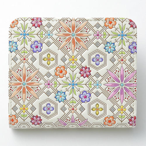 二つ折りファスナー財布