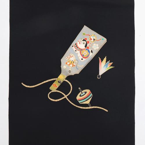 染なごや帯（羽子板に独楽・表地のみ）