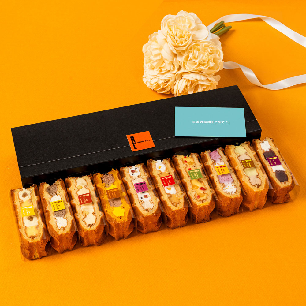 【敬老の日】季節のワッフルケーキ10個セット（メッセージカード付き）