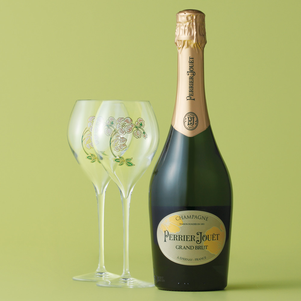 シャンパングラス PERRIER JOUET グランブリュット グラス2脚セット