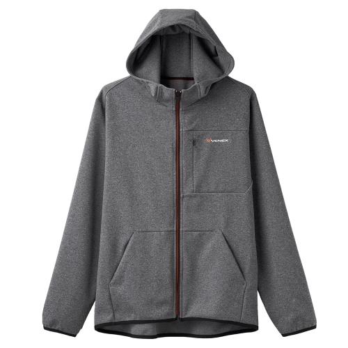 リカバリームーヴ ジップアップフードジャケット メンズ 杢グレー M→XL