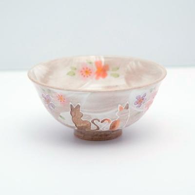 陶葊（京焼・清水焼）色絵付けご飯茶碗 2個 厳しく