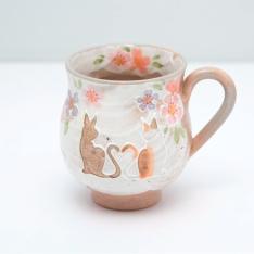 京焼・清水焼 ハートネコ マグカップ