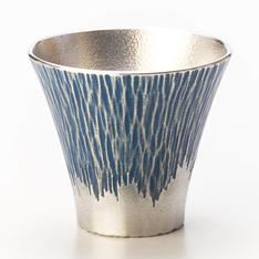 大阪浪華錫器 富士山 ぐい呑 青富士