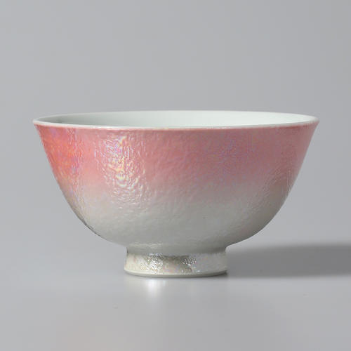 虹彩磁掛け分け内白飯碗(小)ピンク