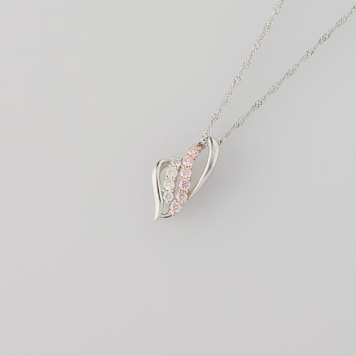 Pt/K18PGピンクダイヤペンダント
