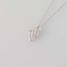 Pt/K18PGピンクダイヤペンダント