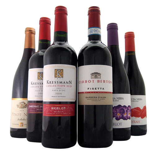 フランス・イタリア 赤ブドウ飲み比べ6本セット