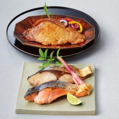 〈京都・辻が花〉レンジで魚と肉の柚香西京漬