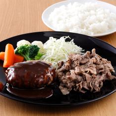 赤城牛肩ロース切り落としと焼き上げハンバーグのセット