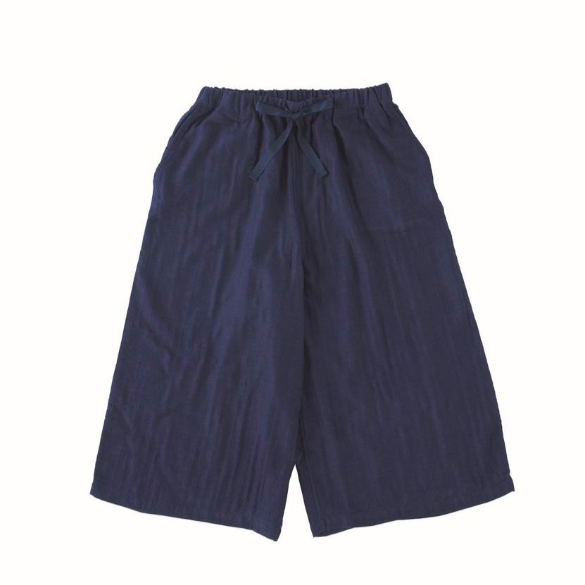 レディースガーゼボトムス ネイビー M→L
