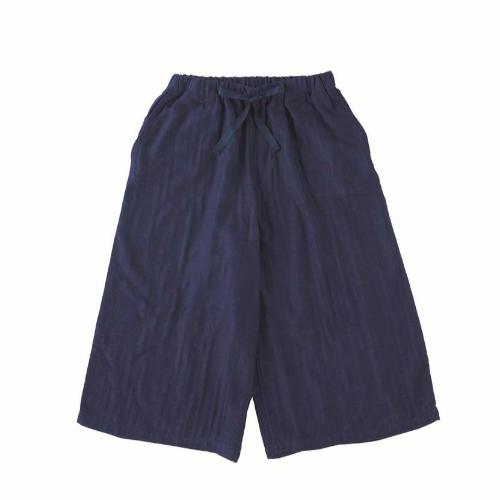 レディースガーゼボトムス ネイビー M→L