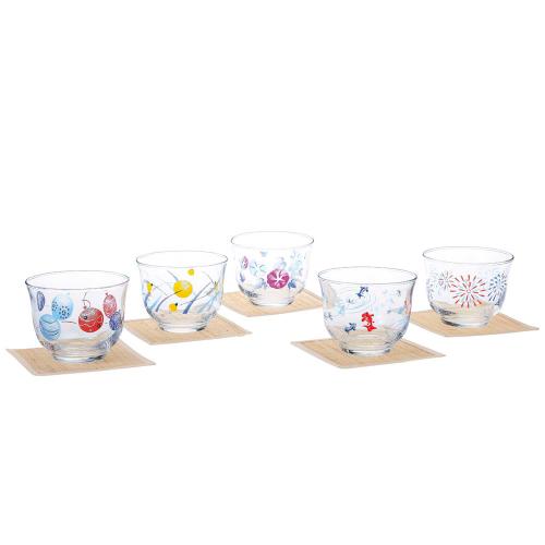 夏の詩 冷茶セット（麻製コースター付き）