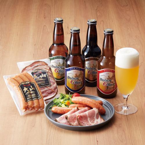 〈大山Gビール〉大山Gビール・大山ハムセット